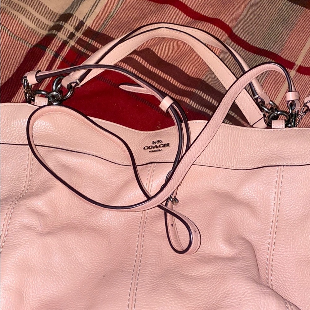 Coach Pink Shoulder Bag with Pebbled Leather (75) - Picture 6 of 10